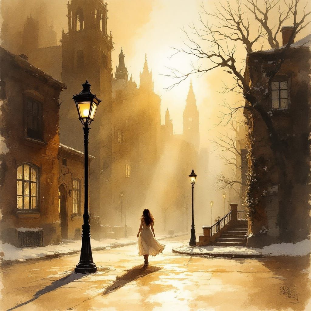 Sample image in the Atmospheric Victorian ink-wash style