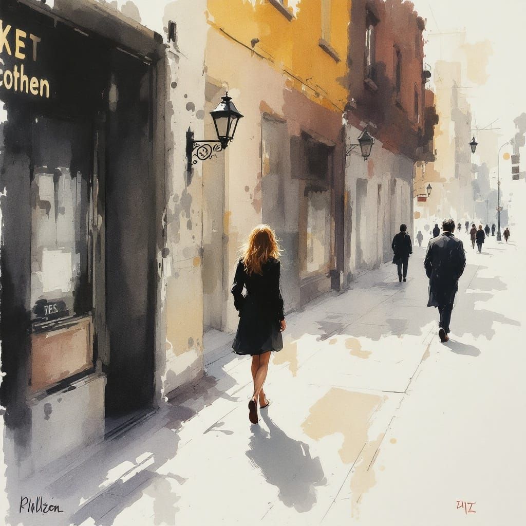 Sample image in the Urbaquarelle style