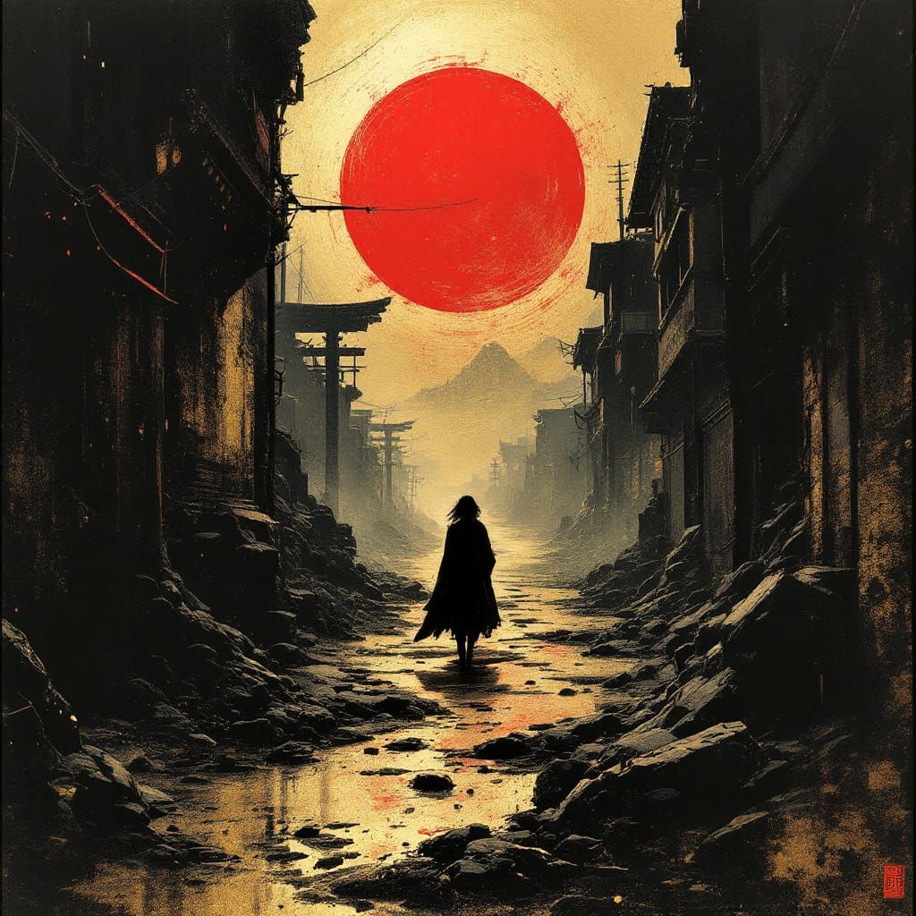 Sample image in the Inkpunk style