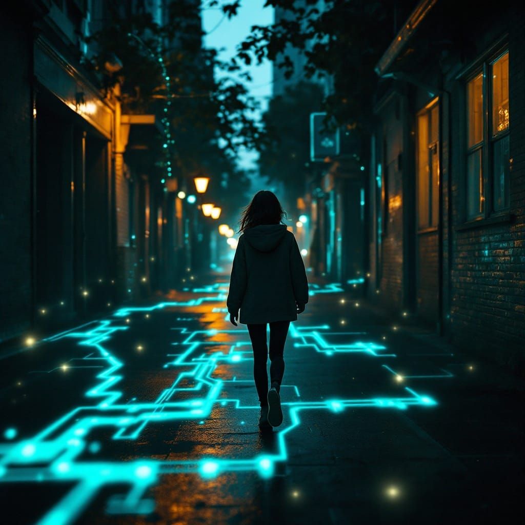 Sample image in the Overlay: Circuitboard Luminescence style