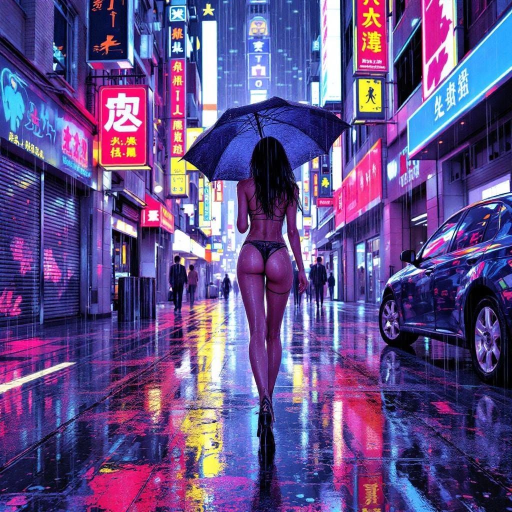 Sample image in the Chrome Neon Luminism style