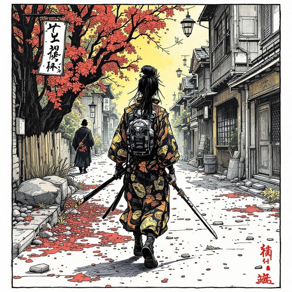 Sample image in the AnarchicUkiyo style