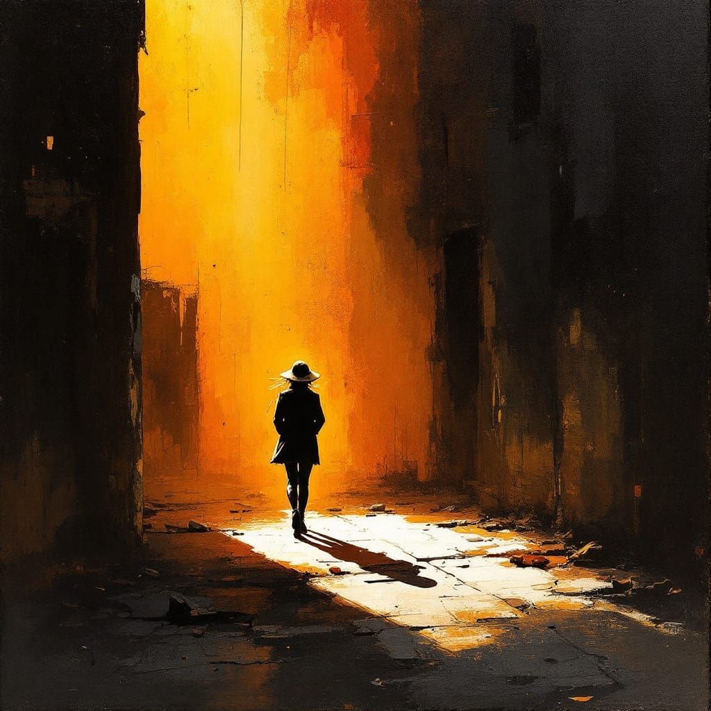 Sample image in the Dust-Lit Cel Tenebrism style