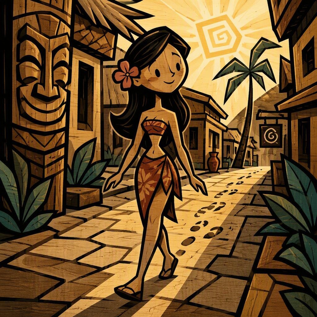 The Soft Toon Polynesia style rendered with gpt-image-2-low