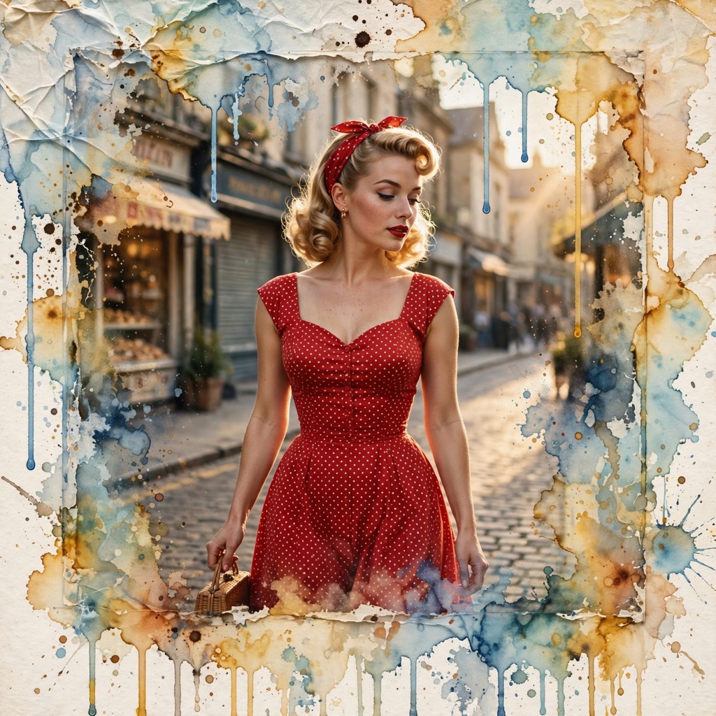 The Polaroid Transfer Pin-up style rendered with muse-image-1.0