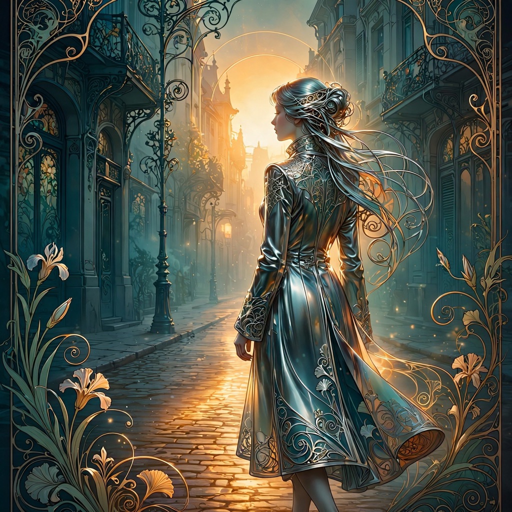 The Luminous Chrome Nouveau style rendered with muse-image-1.0