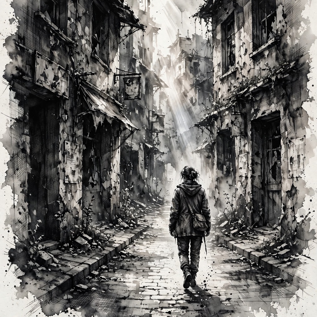 The Wrightson-Wood Erosion Noir style rendered with muse-image-1.0