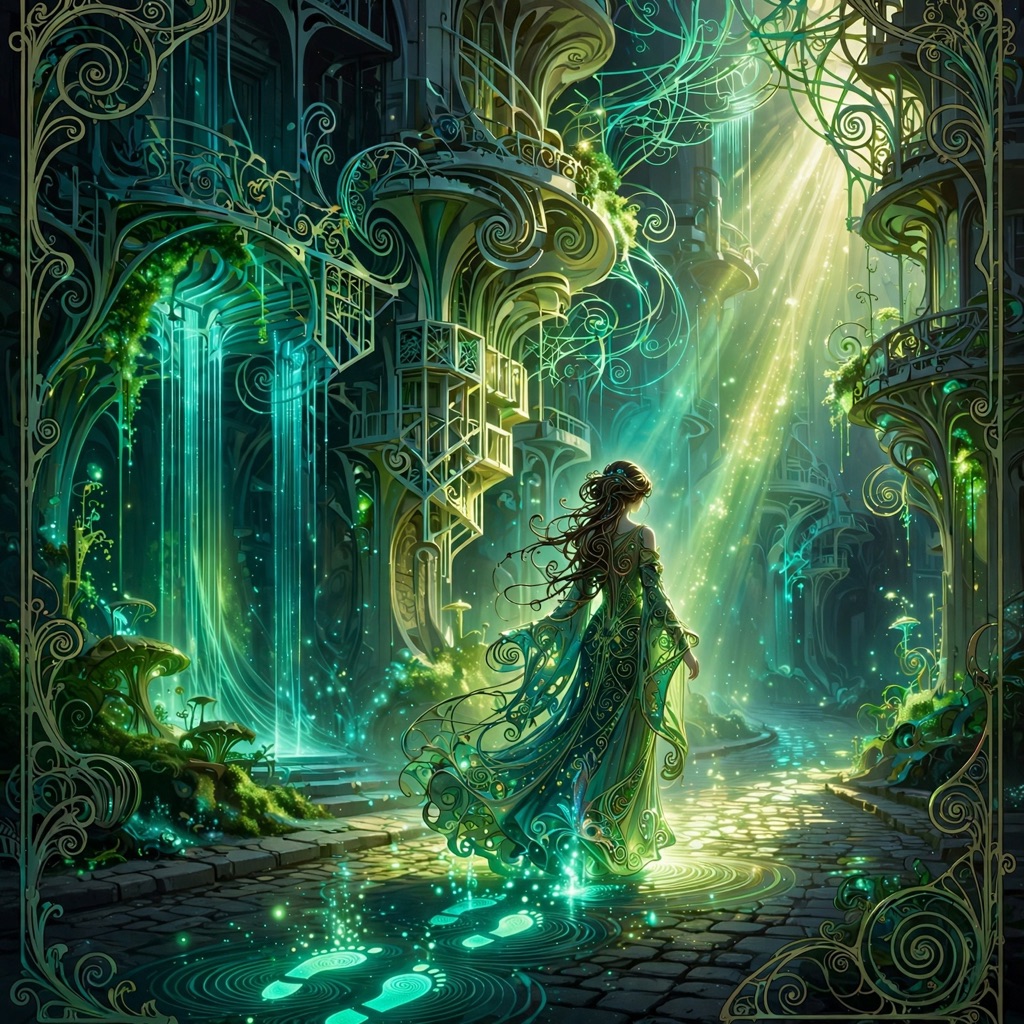 The Phosphorescent-Deco Cascade style rendered with muse-image-1.0