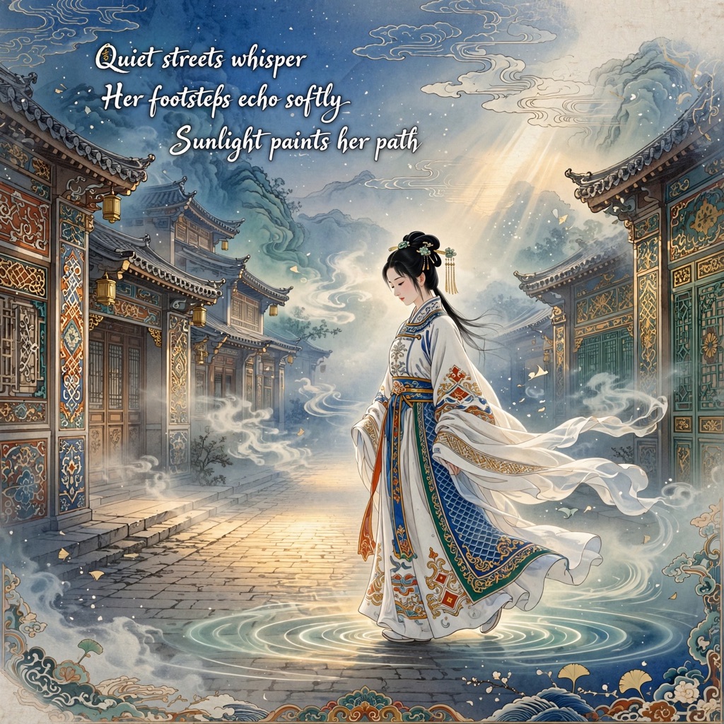 The Porcelain Wuxia Gongbi style rendered with muse-image-1.0