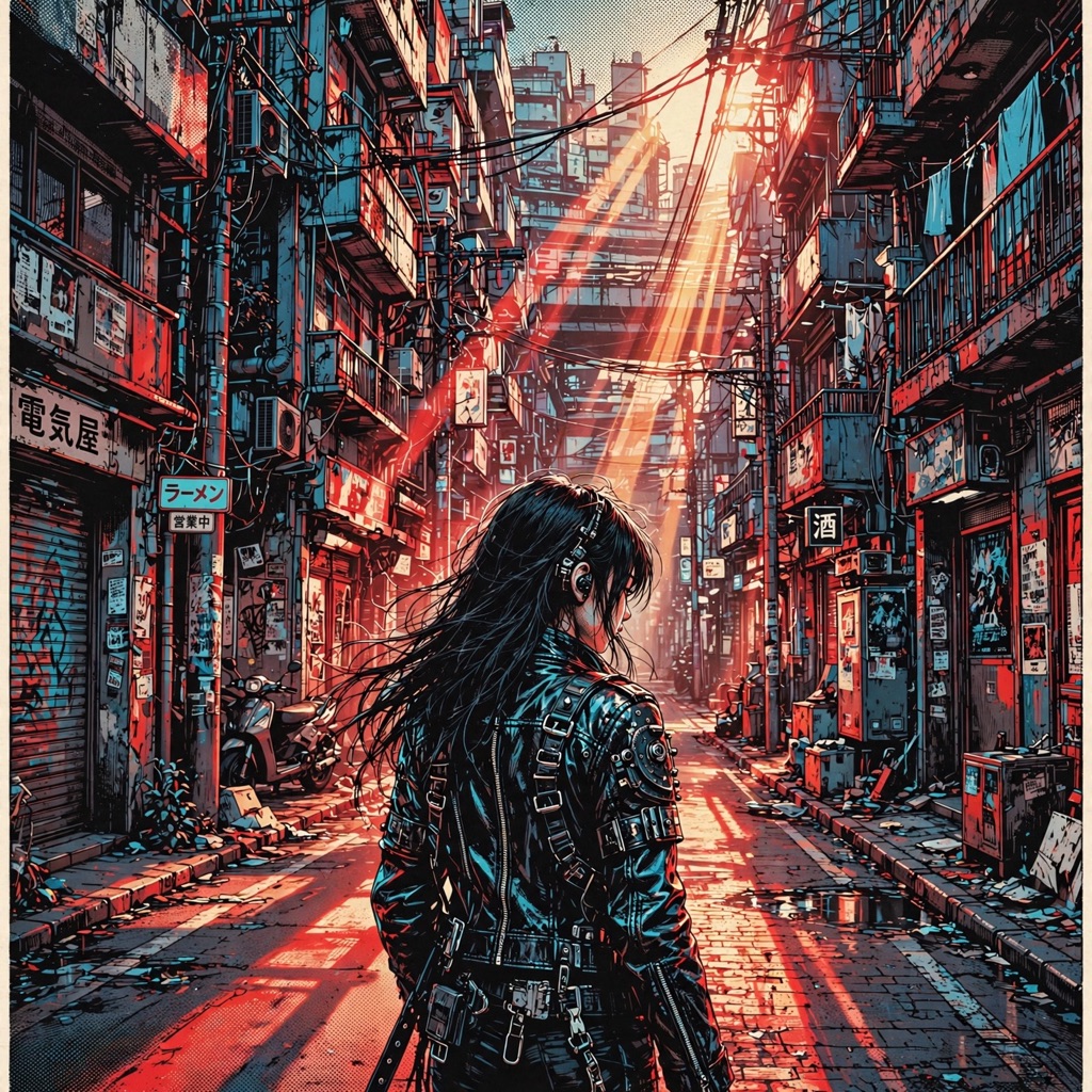 The GrittyCyberpunk style rendered with muse-image-1.0