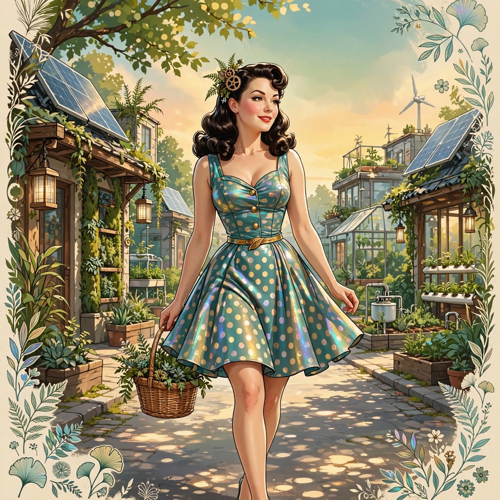 The Solar Punk Pin-up style rendered with muse-image-1.0