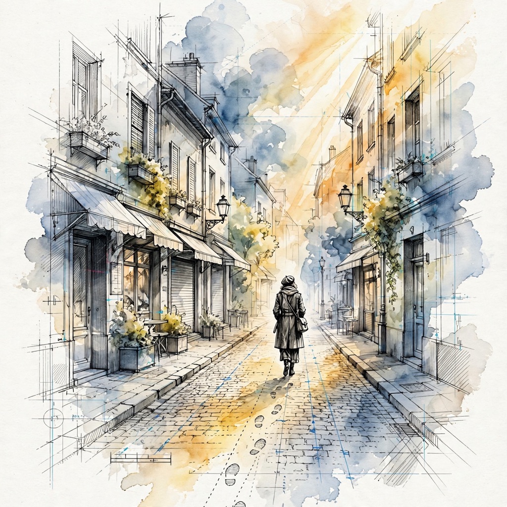 The Precision Ink Wash style rendered with muse-image-1.0