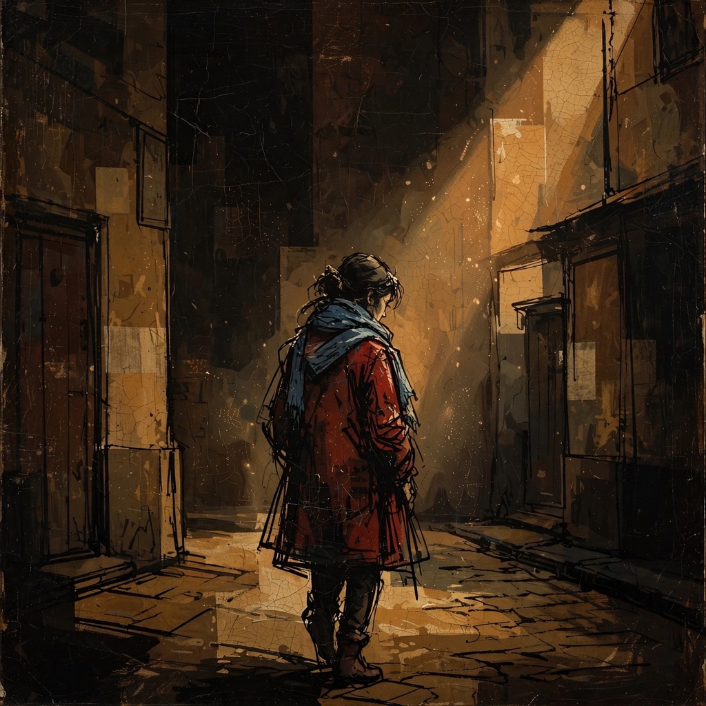 The Dust-Lit Cel Tenebrism style rendered with muse-image-1.0