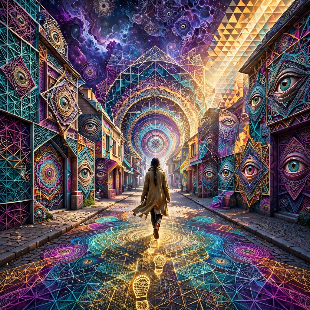The Psychedelic Geometry style rendered with muse-image-1.0