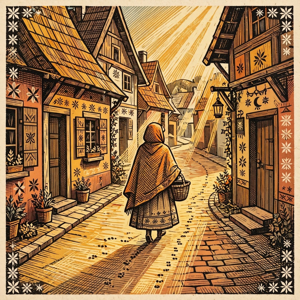 The WhimsicalWoodcut style rendered with muse-image-1.0